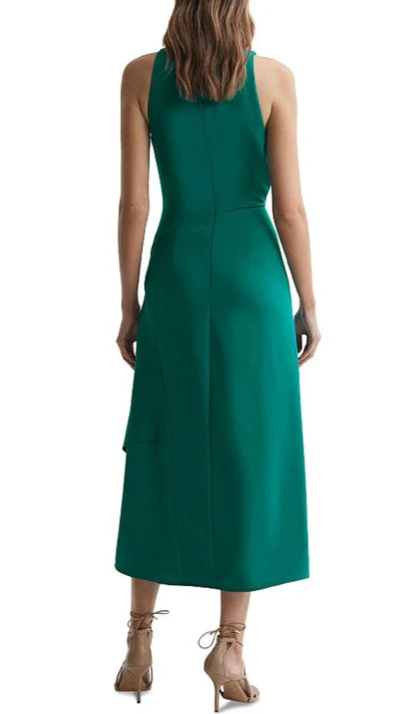 Vestido de fiesta irregular con escote colgante y sin mangas en forma de A